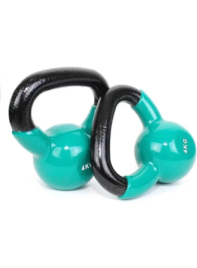 Vinyl-coated cast iron kettlebell for full-body workouts and strength training