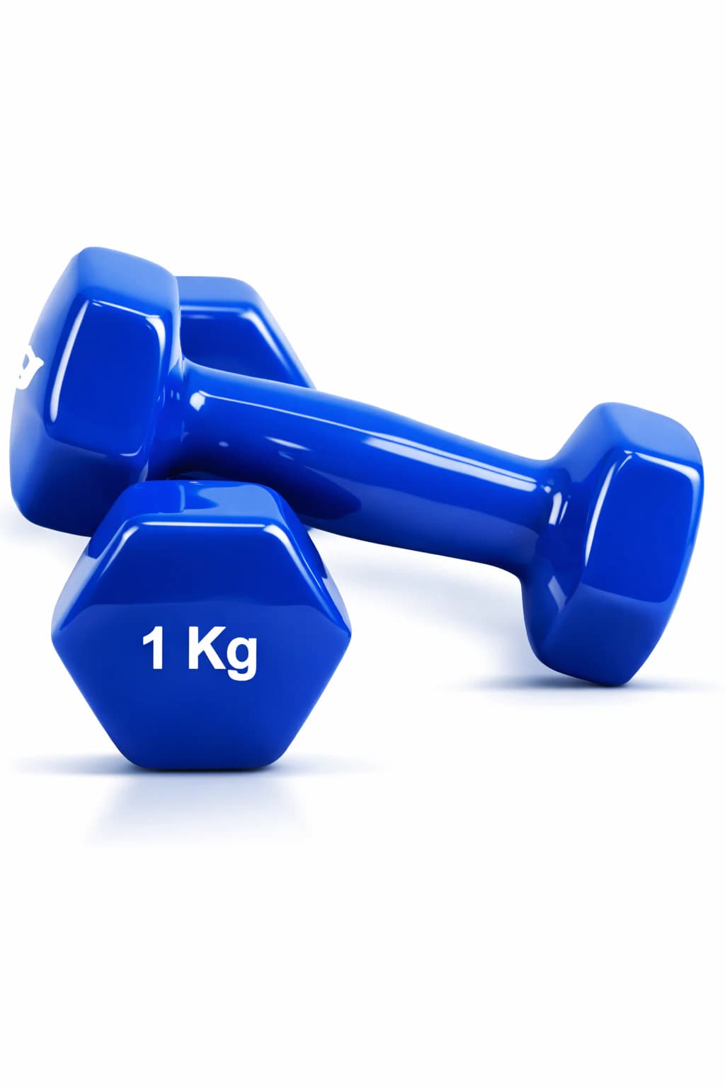 Vinyl-coated iron dumbbell, 1 kg weight, 2-piece set