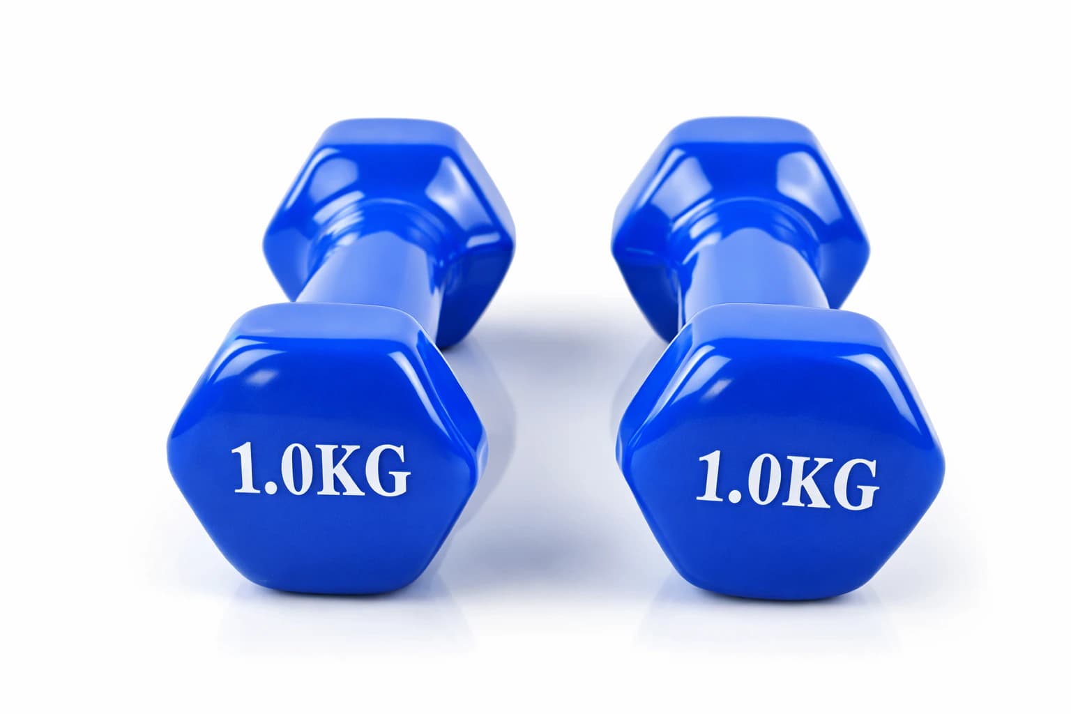 Vinyl-coated iron dumbbell, 1 kg weight, 2-piece set