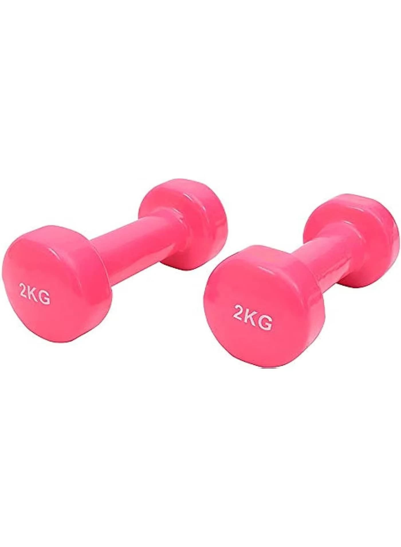 Vinyl-coated iron dumbbell, 2 kg weight, 2-piece set