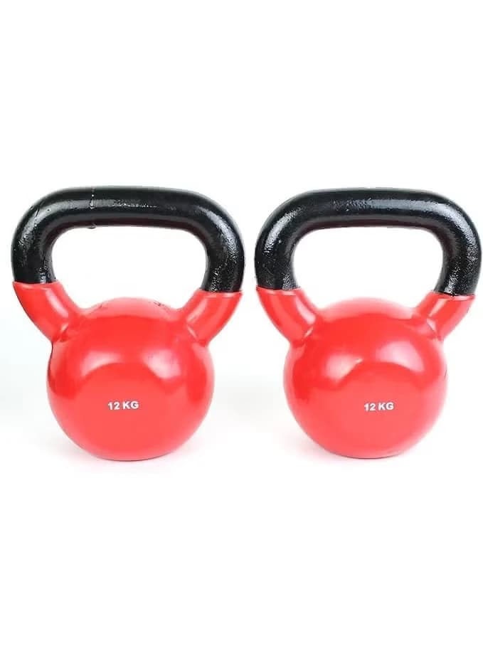 Vinyl-coated kettlebell, made of cast iron for full-body workouts and strength 
