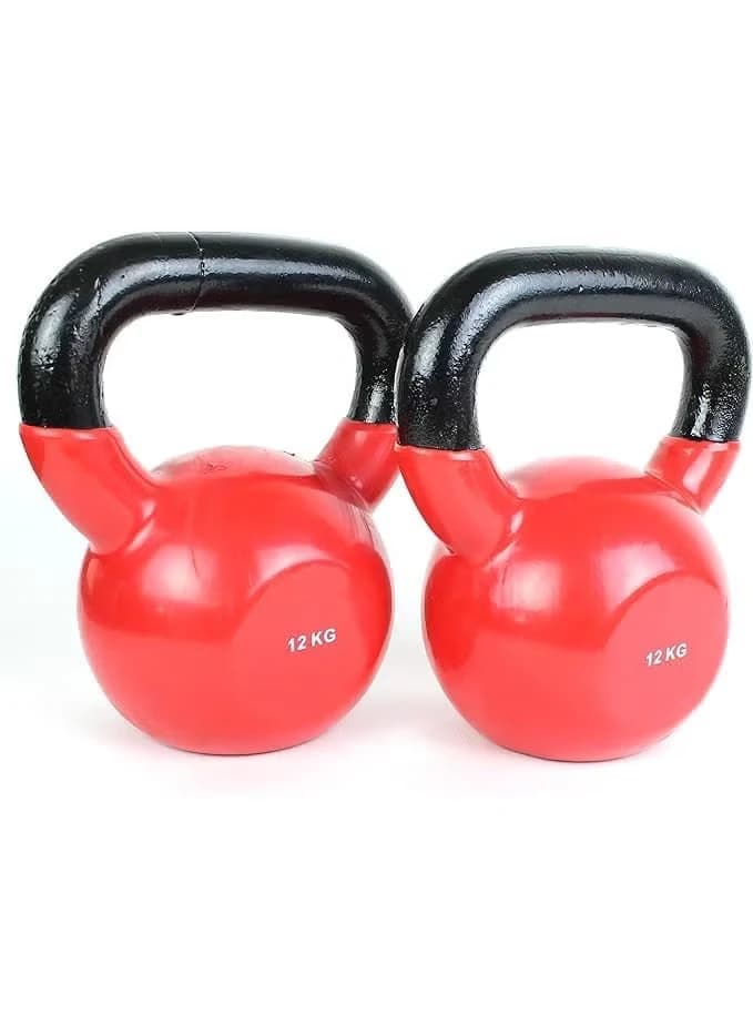 Vinyl-coated kettlebell, made of cast iron for full-body workouts and strength 