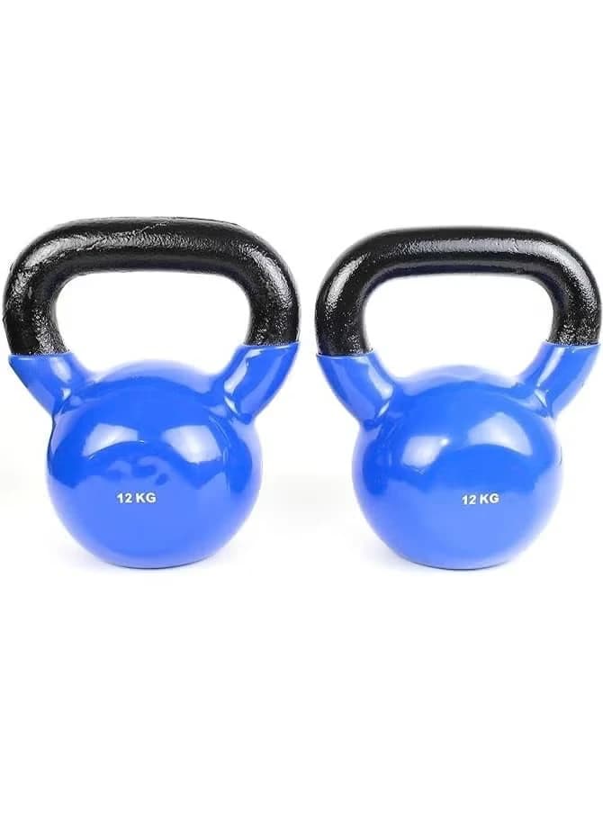 Vinyl-coated kettlebell, made of cast iron for full-body workouts and strength 