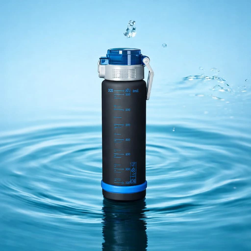 Water Bottle with Flip-Top Lid, 800ml, Graduated Scale, (Multicolor)