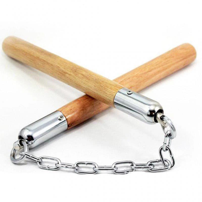 Wooden Nunchaku for Karate Training Nunchucks with Steel Chain for Kids 