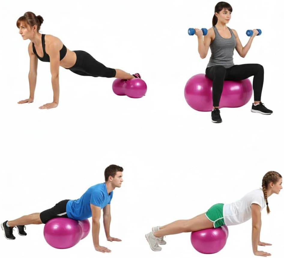 Yoga Ball Exercise Ball Peanut Shape Anti-Burst Non-Slip Exercise Ball 