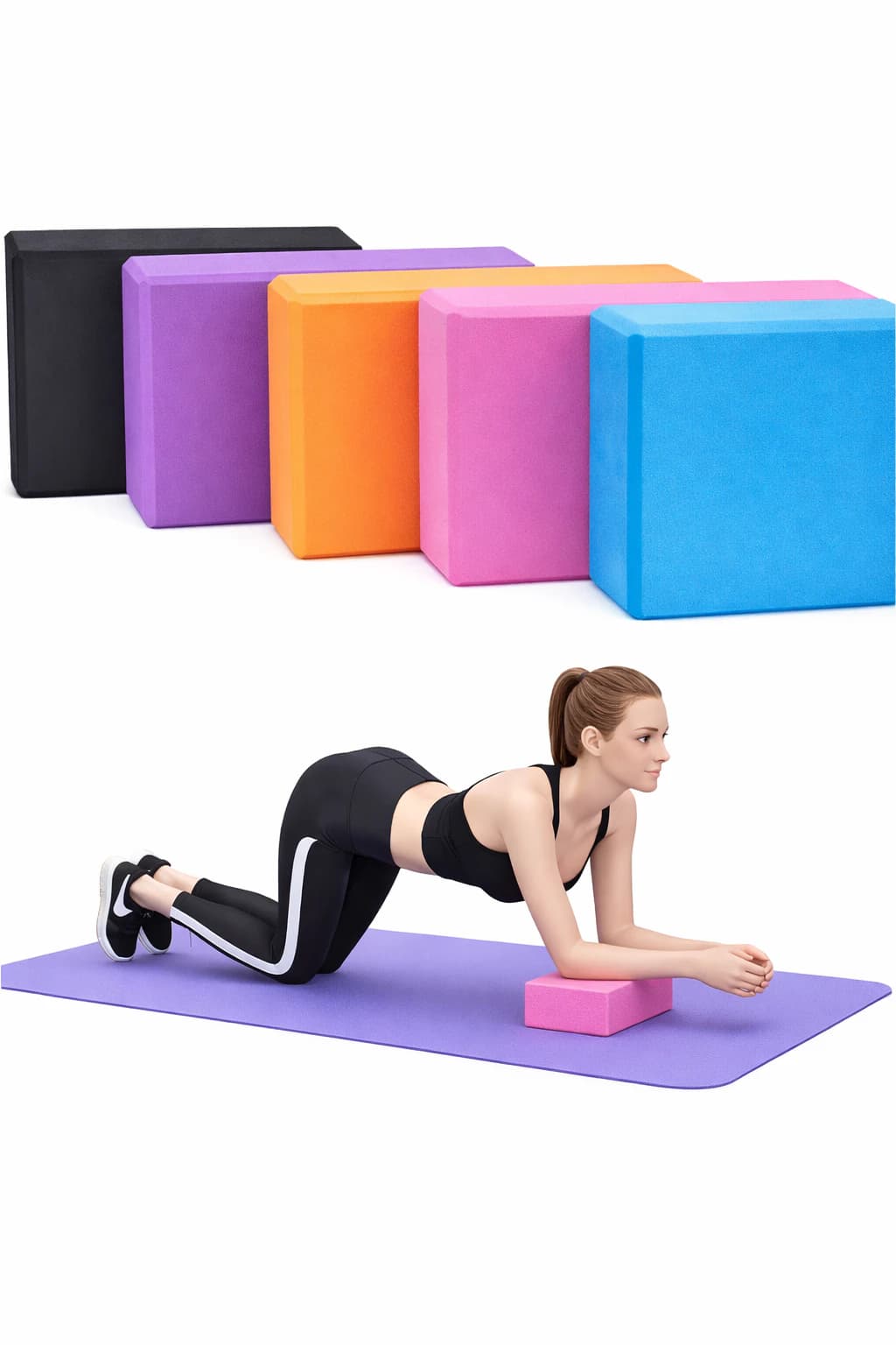 Yoga Block Made of High Density EVA Foam, Non-Slip, Home Gym Expansion for Yoga