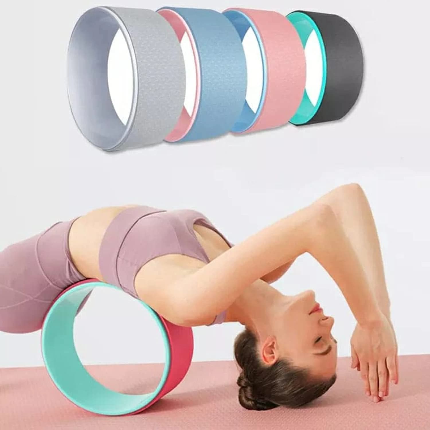 Yoga rings, Pilates, waist sculpting, bodybuilding, exercise, yoga wheel