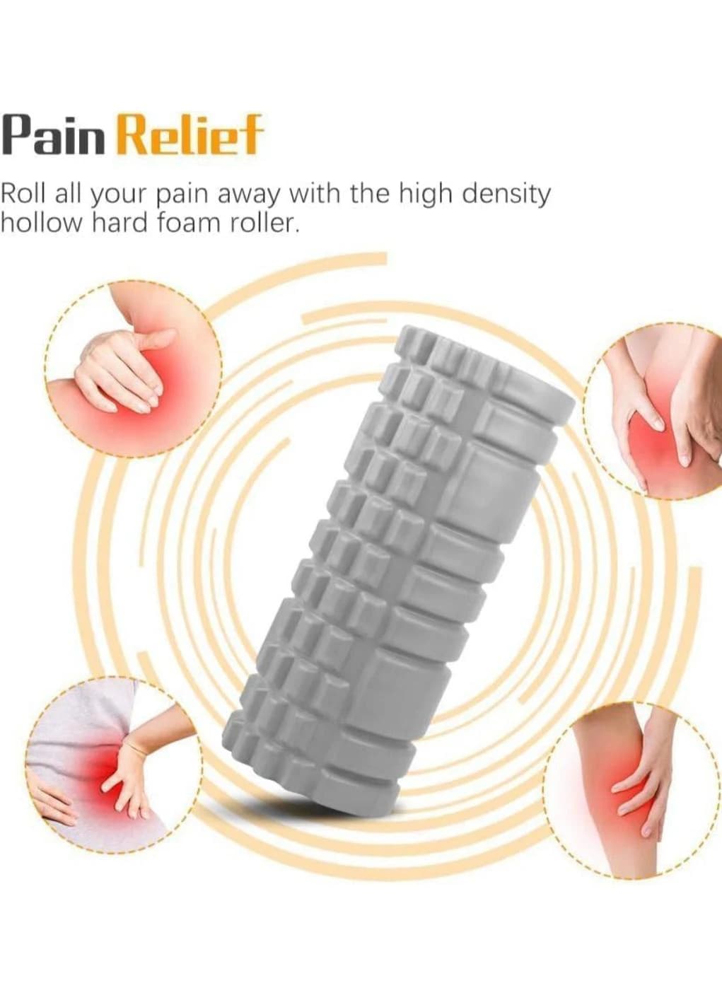 Yoga Foam Roller – Deep Muscle Massage Roller, Lightweight Fitness Roller