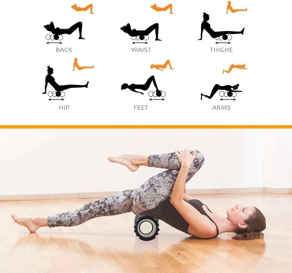 Yoga Foam Roller – Deep Muscle Massage Roller, Lightweight Fitness Roller 
