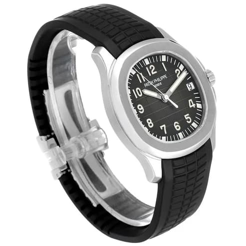 Patek Philippe Aquanaut Steel Black Rubber Strap Mens Watch - Master Copy