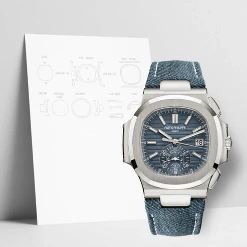 Patek Philippe Nautilus Chronograph Jeans Strap - Master Copy