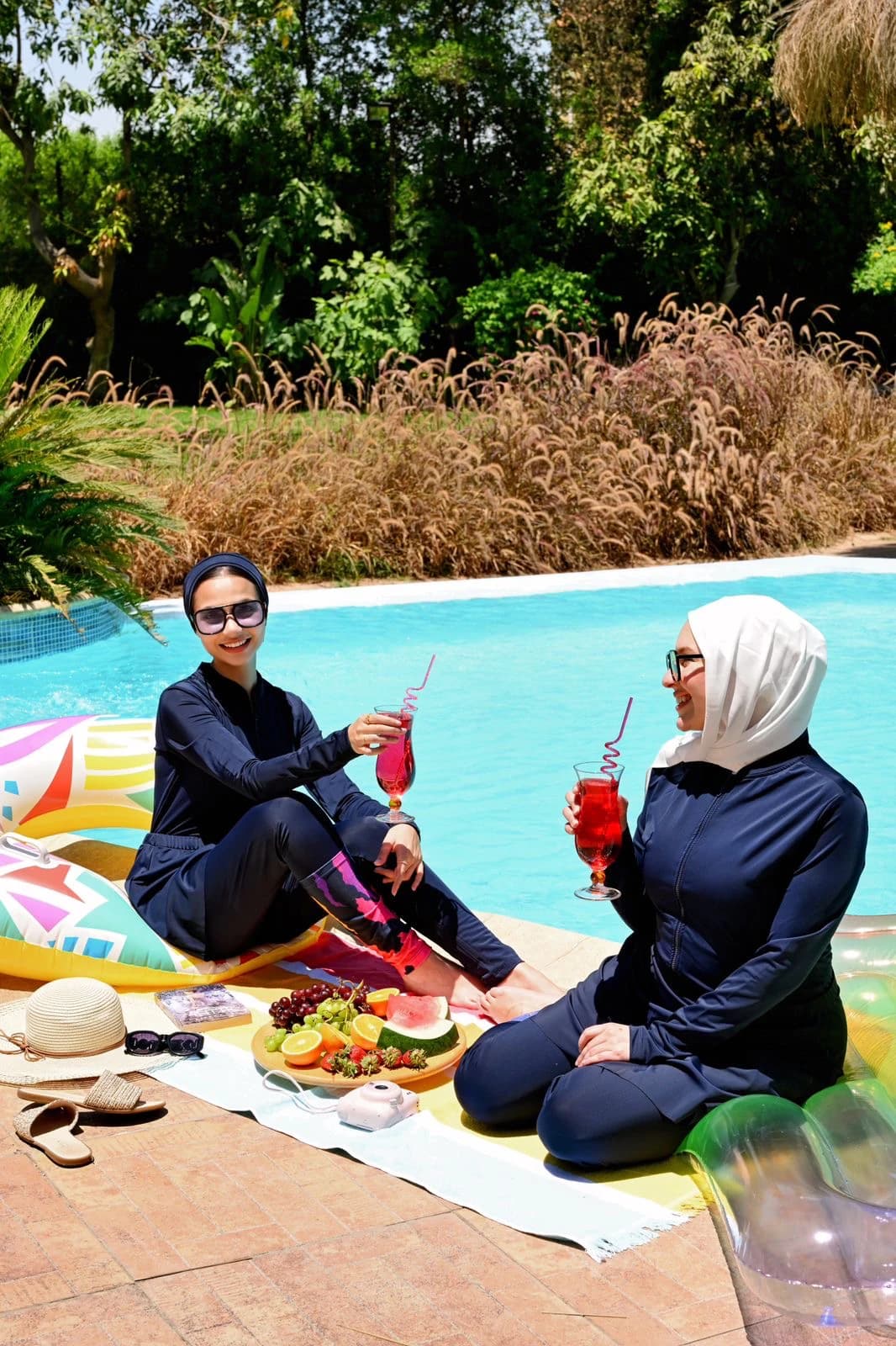 Marine Navy Blue Modest Swimsuit with Leggings