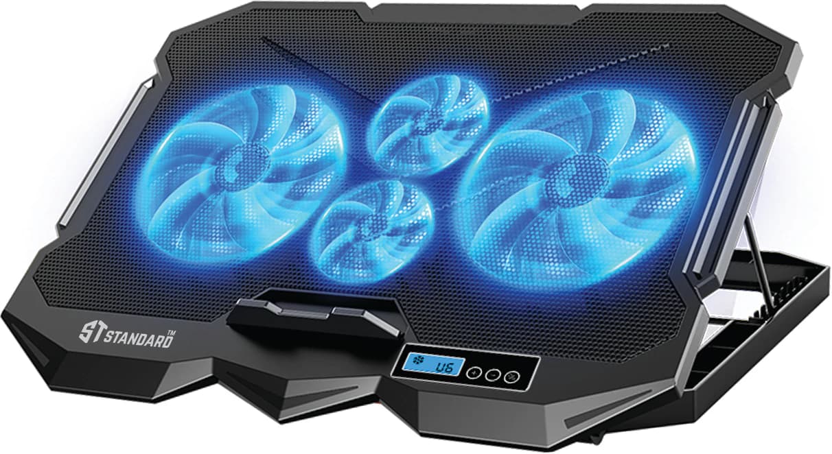 ICE04Plus Laptop Cooler 4-Fan Cooling Stand with LCD LED
