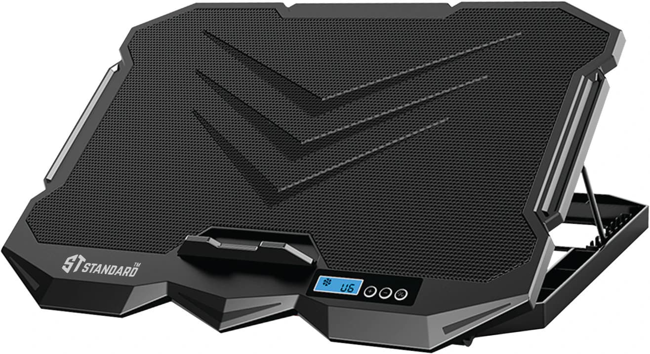 ICE04Plus Laptop Cooler 4-Fan Cooling Stand with LCD LED