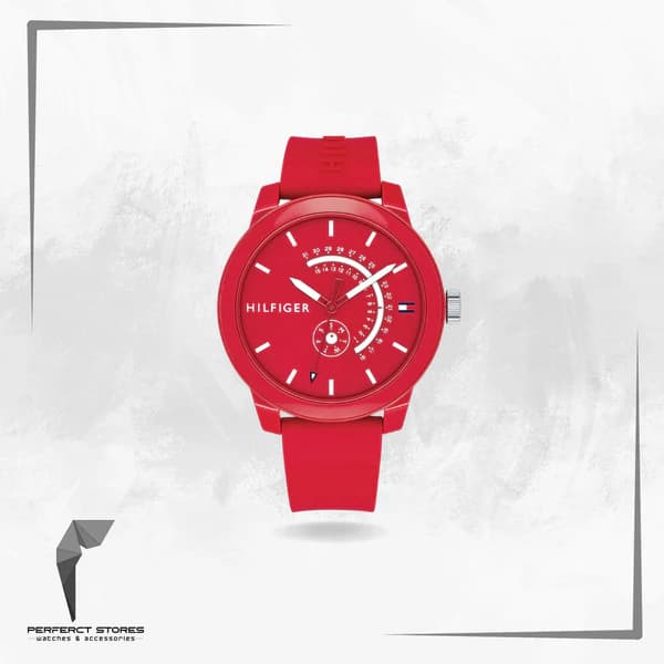 Tommy Hilfiger Red Silicone Men's Watch - 1791480 - Original