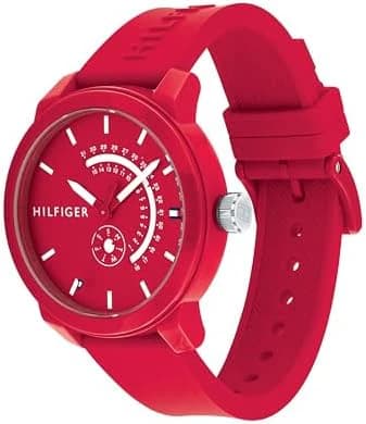 Tommy Hilfiger Red Silicone Men's Watch - 1791480 - Original