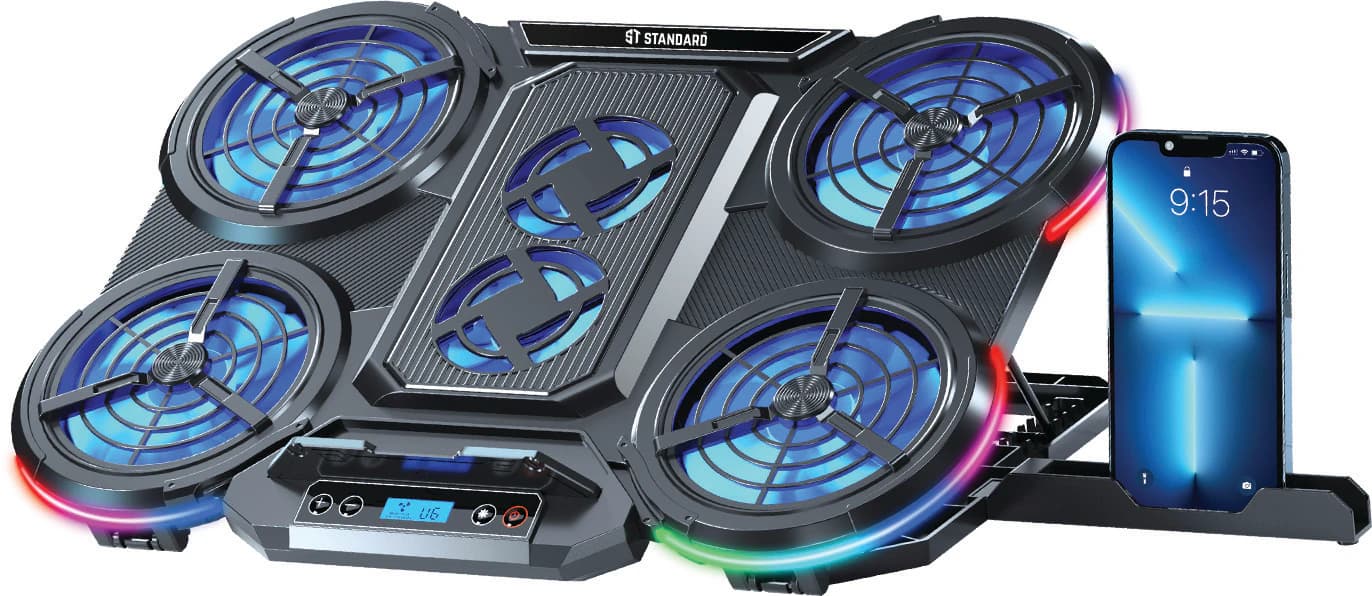 Cooler Laptop St ICE08 with 6 high-performance fans, and RGB lighting