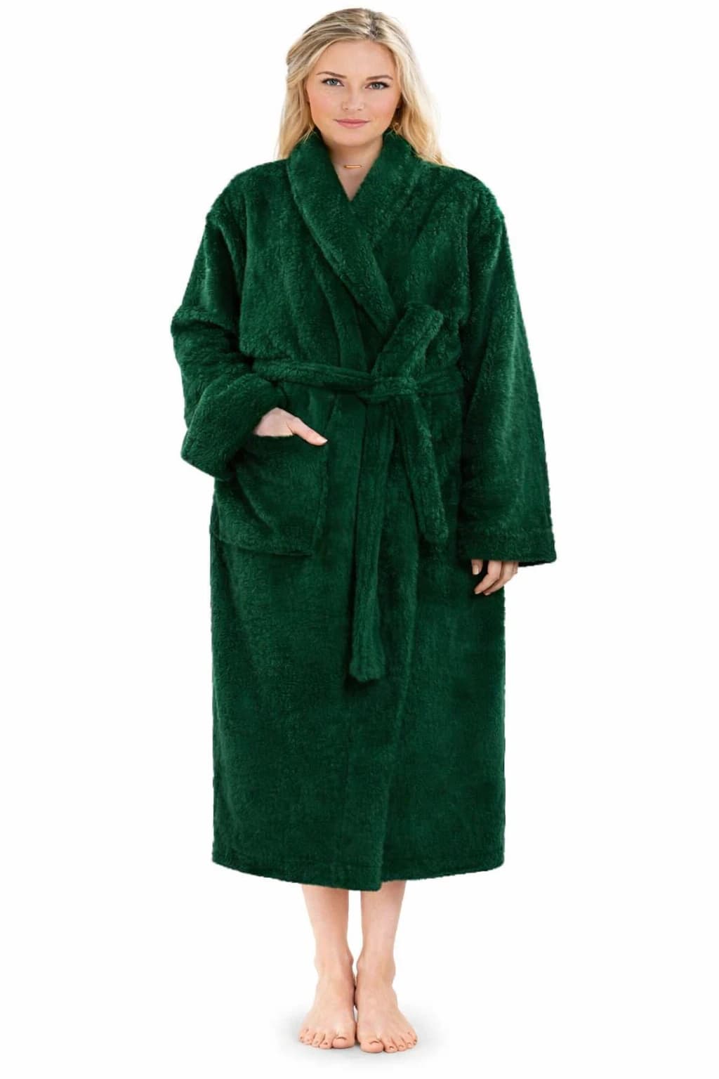 Women's Fur Robe Green