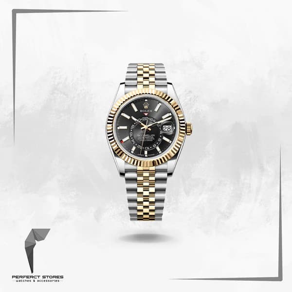 Rolex Sky-Dweller Gold Steel Black Dial - Master Copy
