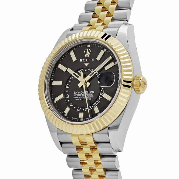 Rolex Sky-Dweller Gold Steel Black Dial - Master Copy