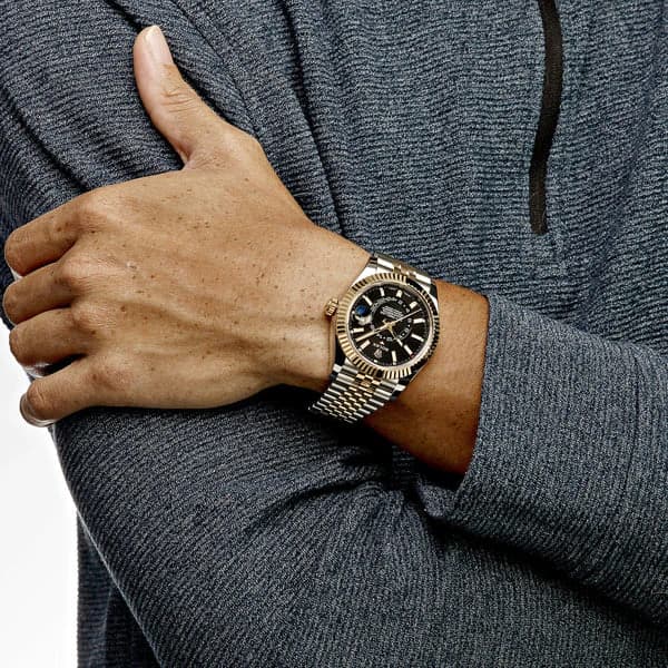 Rolex Sky-Dweller Gold Steel Black Dial - Master Copy
