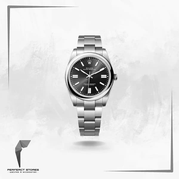 Rolex Oyster Perpetual Stainless Steel Black Dial - Master Copy