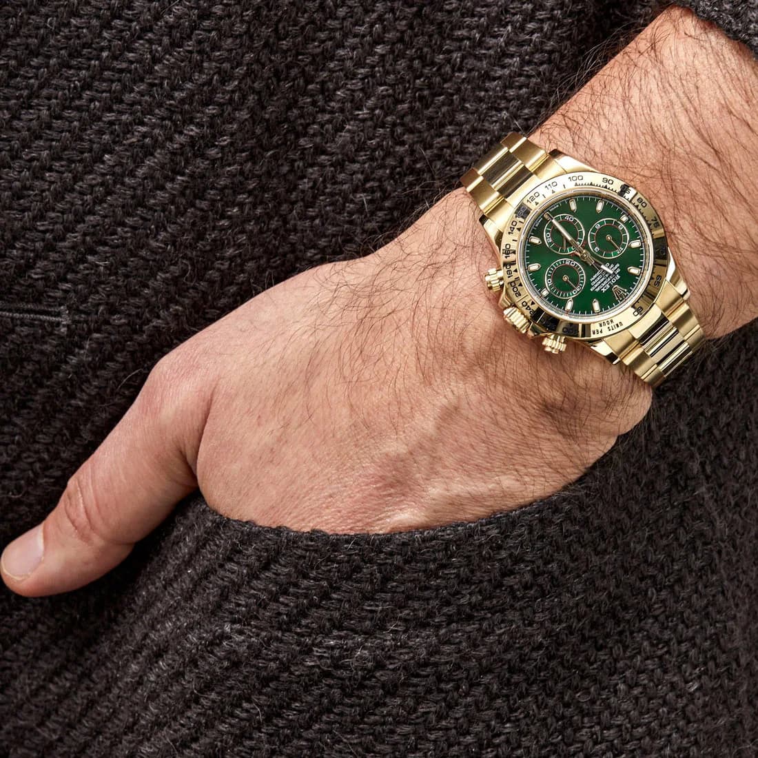 Rolex Daytona John Mayer Yellow Gold Green Dial - Master Copy