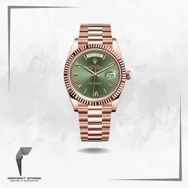 Rolex Day Date President Rose Gold Olive Dial - Master Copy