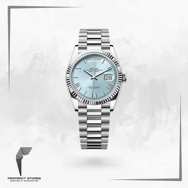 Rolex Day-Date President 40mm Ice Blue Quadrant Roman - Master Copy