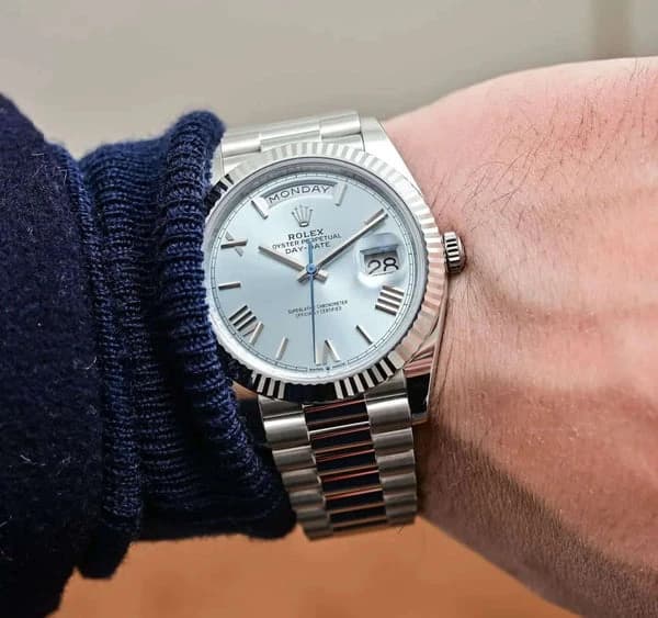 Rolex Day-Date President 40mm Ice Blue Quadrant Roman - Master Copy