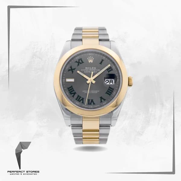 Rolex Datejust 41mm Gray Wimbledon Dial Two-Tone Oyster Band - Master Copy