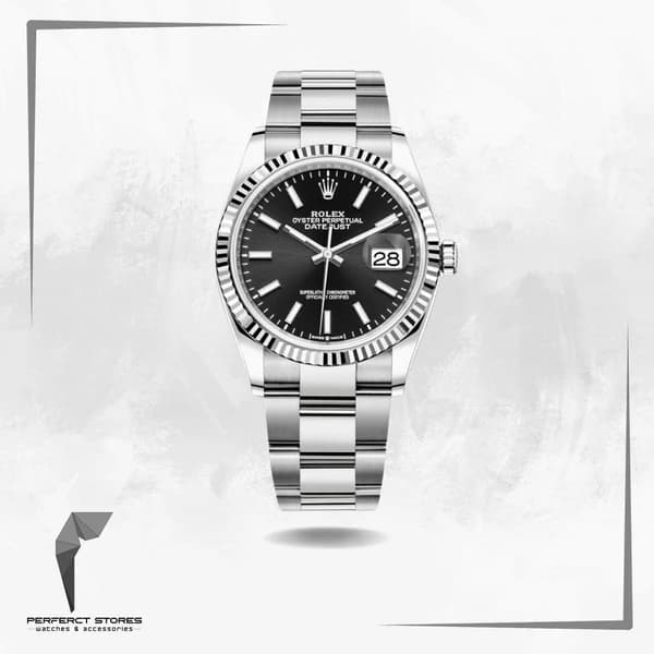 Rolex Datejust 41 Stainless Steel Black Dial Men's Watch - Master Copy