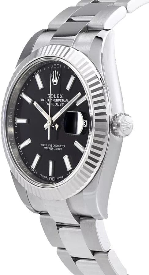 Rolex Datejust 41 Stainless Steel Black Dial Men's Watch - Master Copy