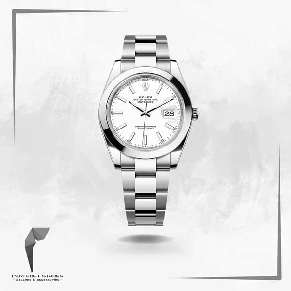 Rolex Datejust 41 Stainless Steel White Dial Men's Watch - Master Copy