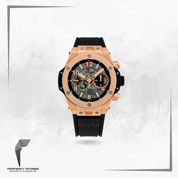 Hublot Watch Big Bang Unico Gold Black Rubber Strap 44mm - Master Copy