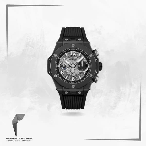 Hublot Watch Big Bang Full Black Rubber Strap 44mm - Master Copy