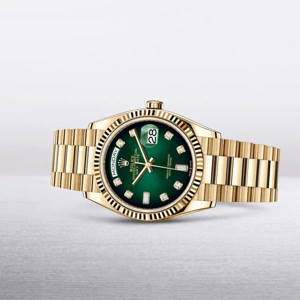 Rolex Day-Date 36 Green Dial Women - Master Copy