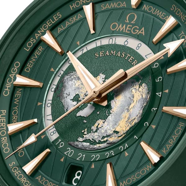 Omega Seamaster Aqua Terra Worldtimer Green Rubber - Master Copy