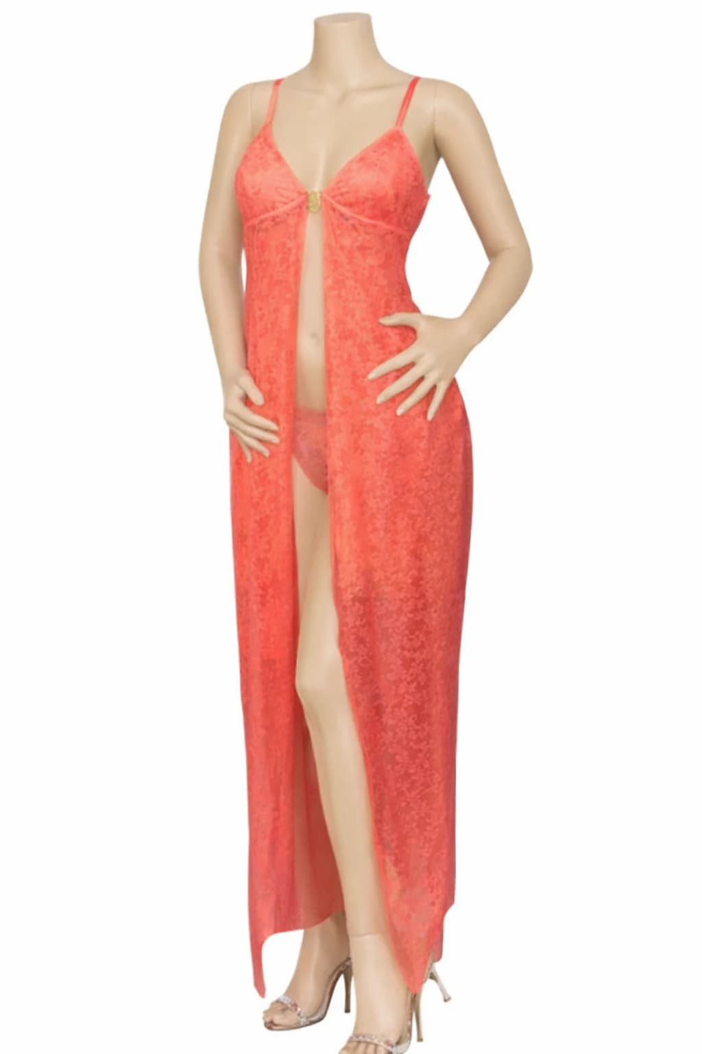 Women's Long Open Front Sleepwear Nightgown