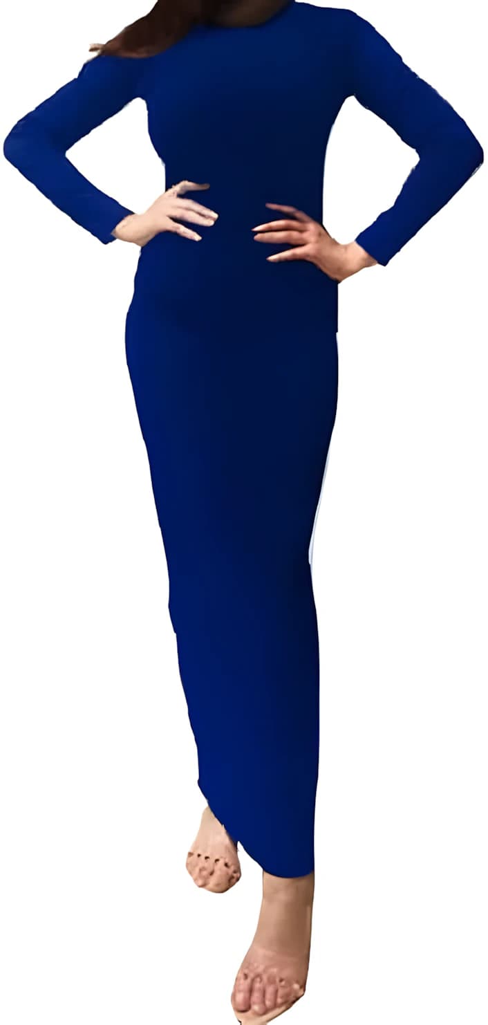 Women's Blue Swirl Long Dress