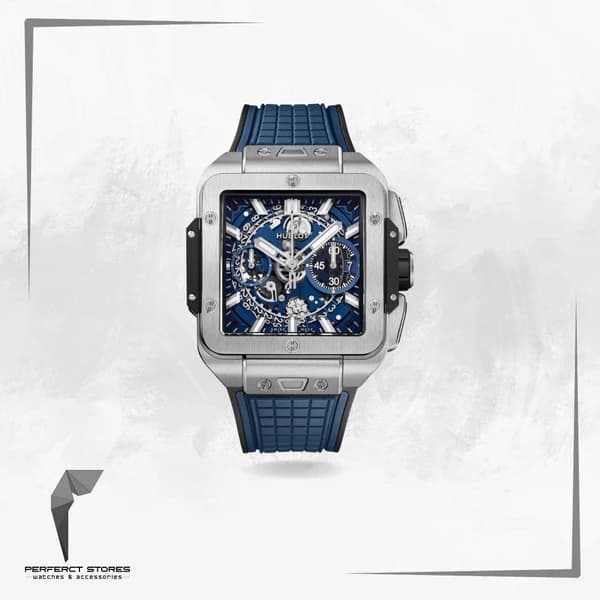 Hublot Square Bang Unico King Silver Blue 42mm - Master Copy
