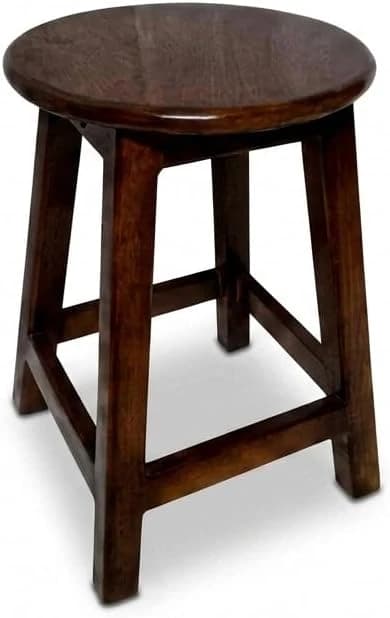 Brown painted wooden bar stool, 50 cm high