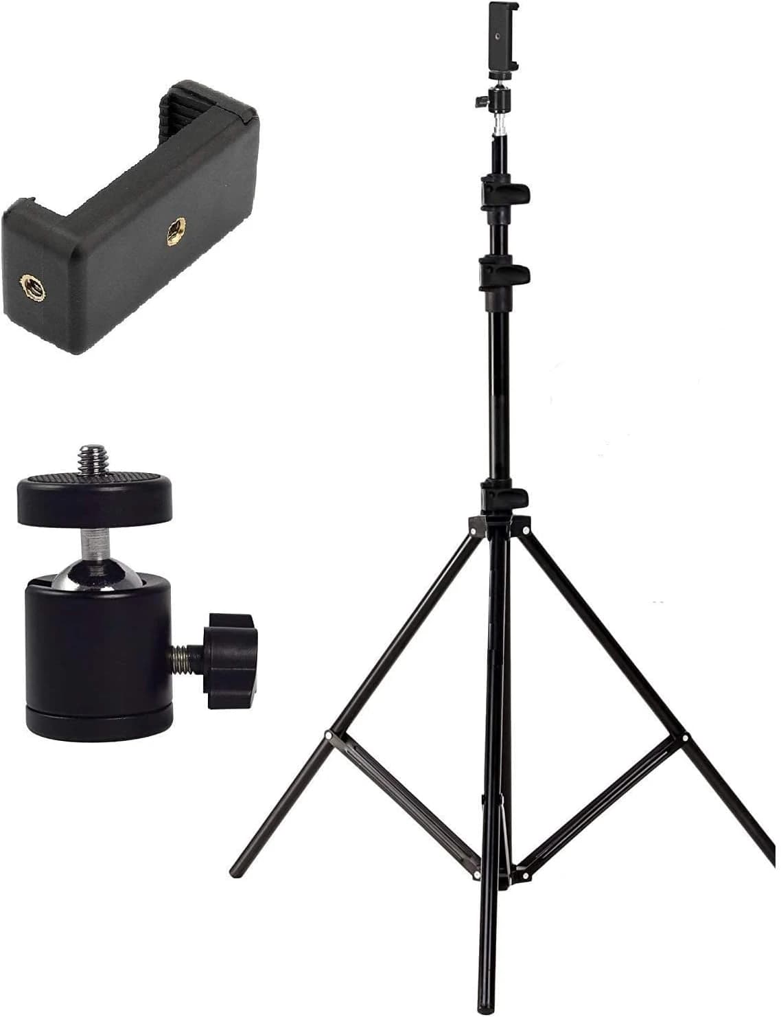Shahn 7ft Adjustable Tripod Stand with Ball Head and Phone Holder