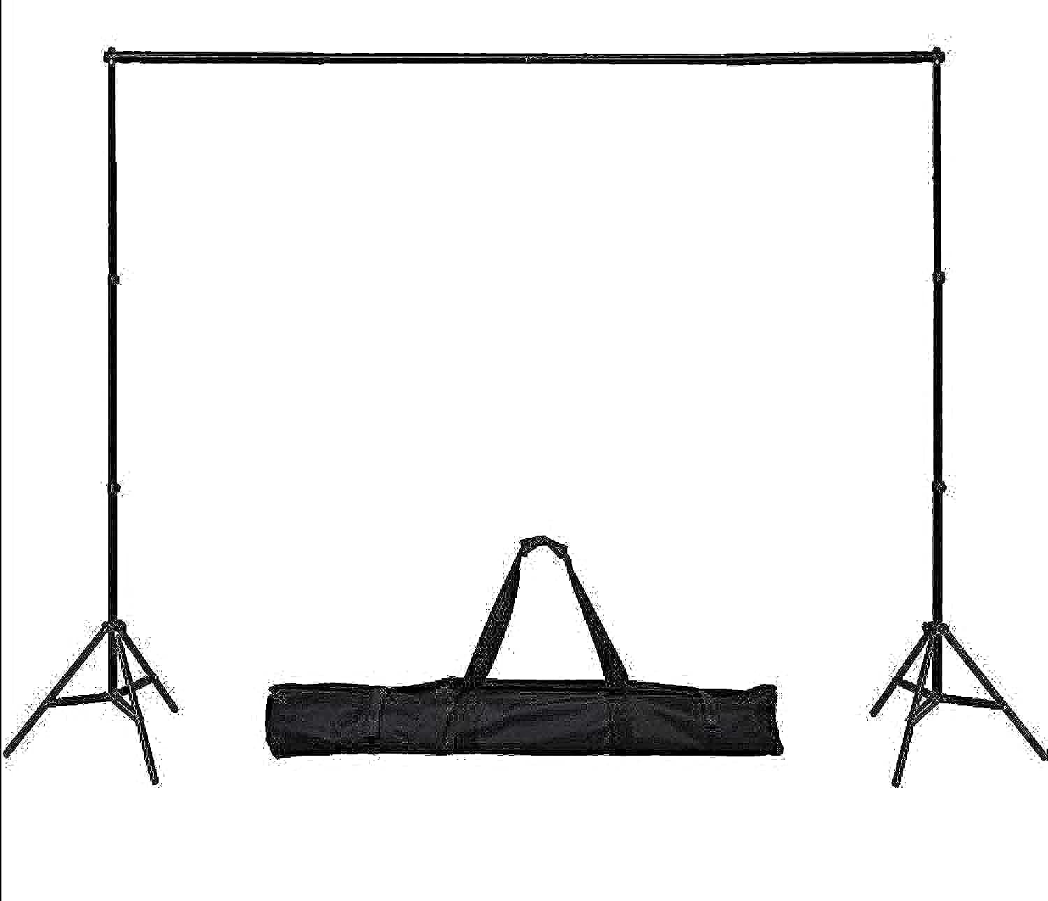 10ft Adjustable Black Backdrop Support Stand with Crossbar Kit