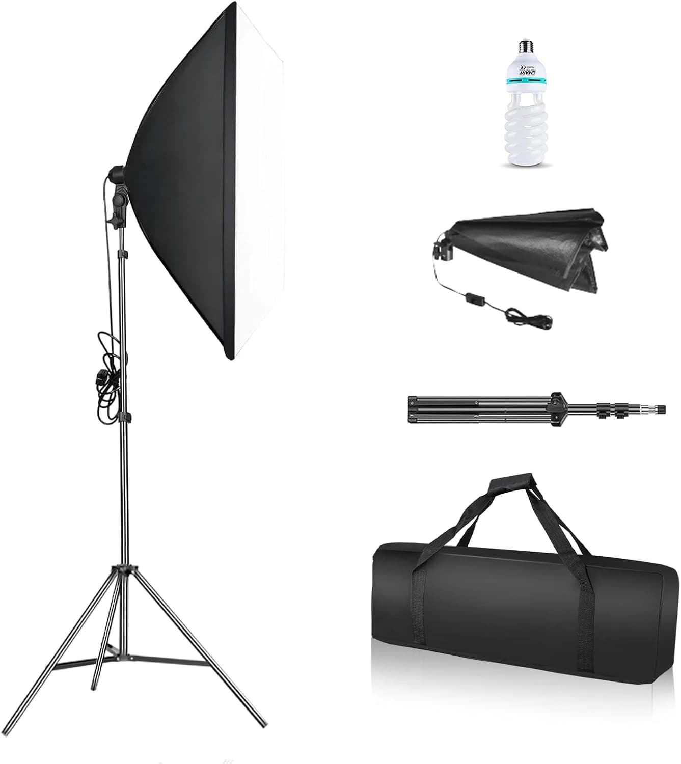 EMART 50x70cm Softbox Lighting Kit with Sandbags 105W