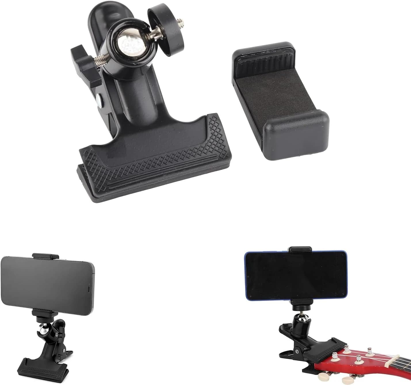 Universal Guitar Head Clip Phone Holder for Guitar and Ukulele