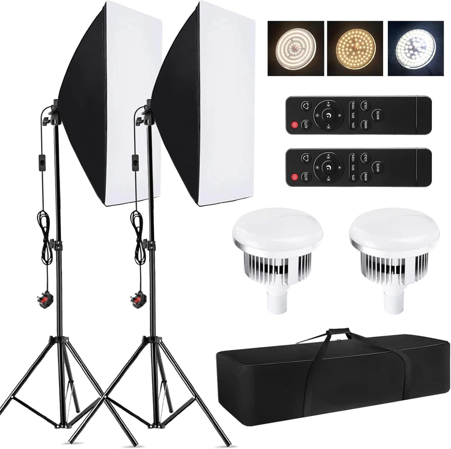 Photography Softbox Lighting Kit 2-Pack with 85W LED Bulbs