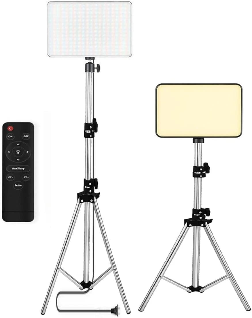 GiftMax LED Video Light Panel with 7ft Stand and Remote
