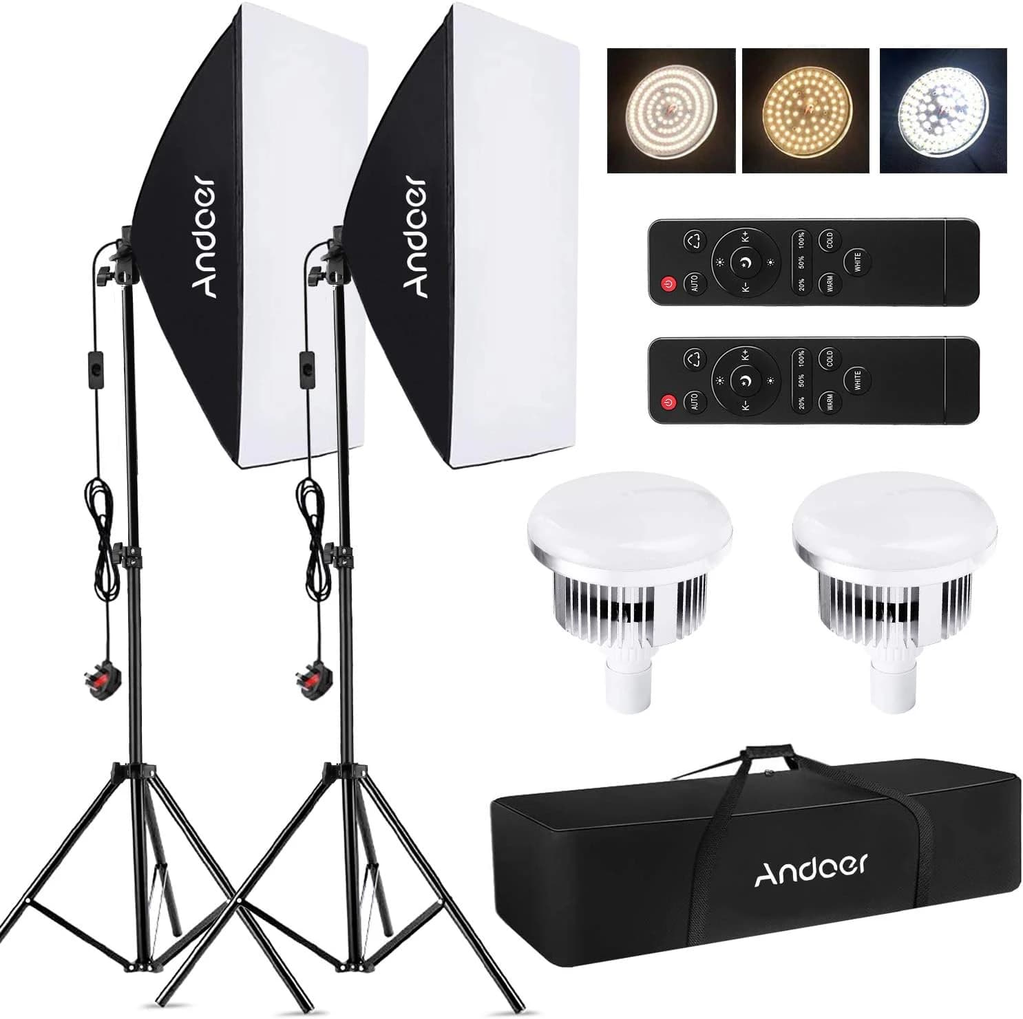 Photography Softbox Lighting Kit 2-Pack with 85W LED Bulbs